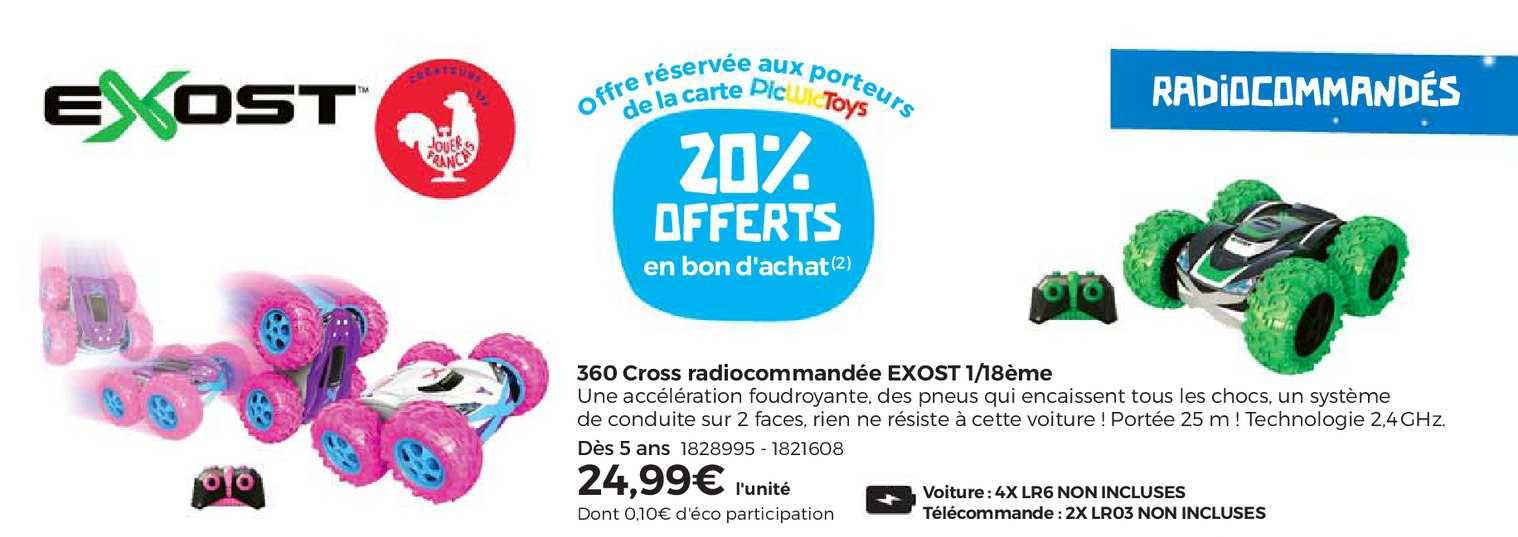 360 cross radiocommandée exost 1-18ème