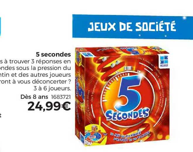 5 Secondes Jeux De Société