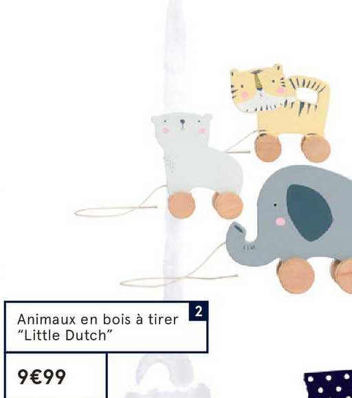 animaux en bois à tirer little dutch