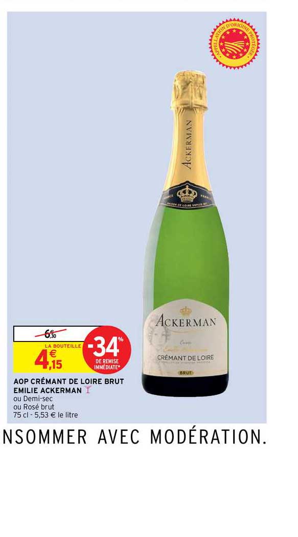 aop crémant de loire brut emilie ackerman -34% de remise immédiate