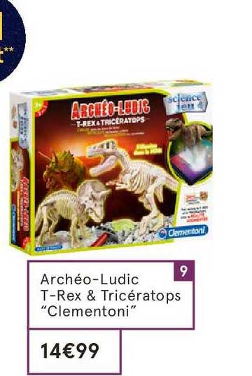 Archéo Ludic T Rex & Tricératops Clementoni
