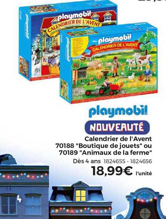 calendrier de l'avent "boutique de jouets" ou "animaux de la ferme"