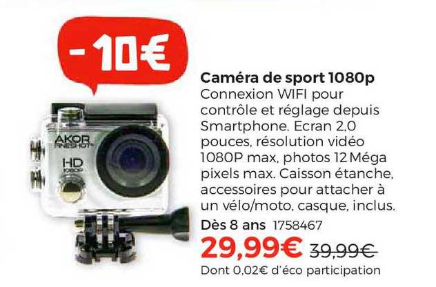 caméra de sport 1080p