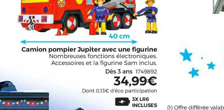 camion pompier jupiter avec figurine