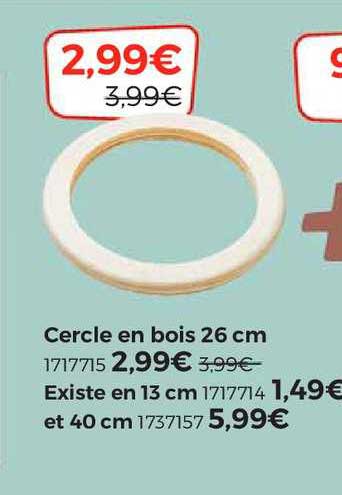 cercle en bois 26 cm, existe en 13 cm et 40 cm