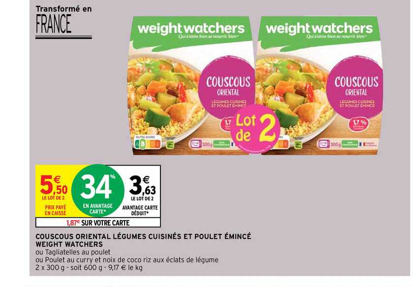 couscous oriental légumes cuisinés et poulet émincé weight watchers