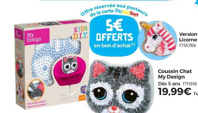 coussin chat my design, version licorne