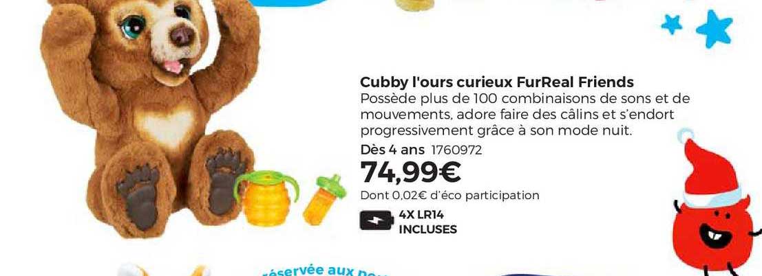 cubby l'ours curieux furreal friends