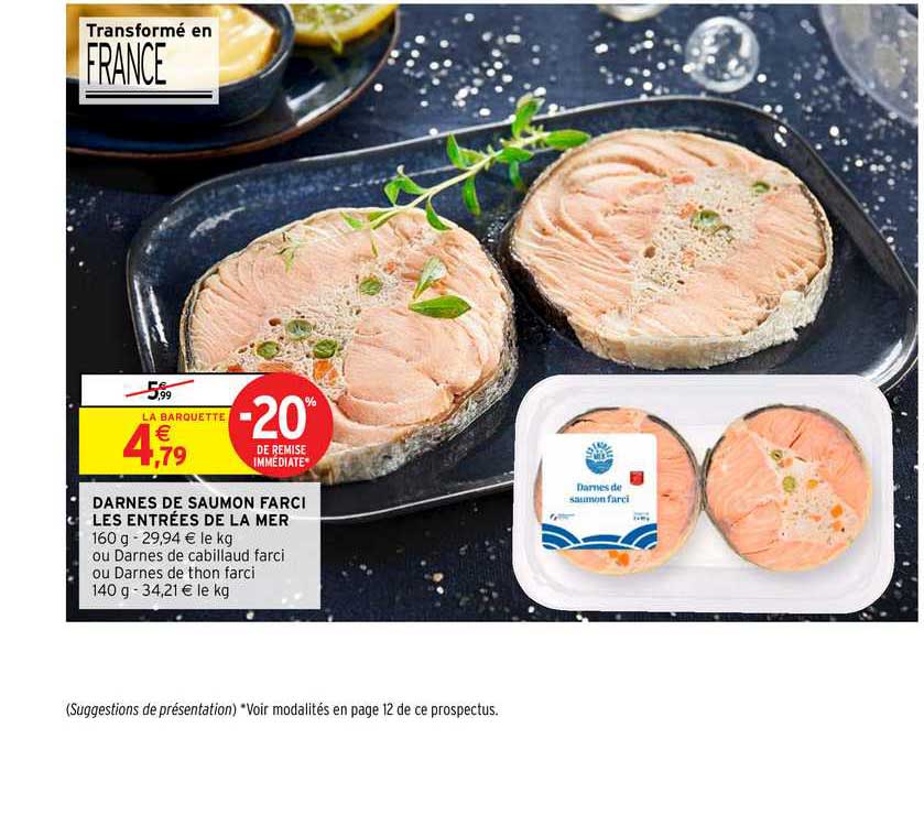 darnes de saumon farci les entrées de la mer -20% de remise immédiate