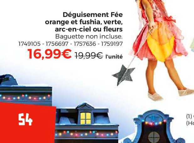 déguisement fée orange et fushia, verte, arc-en-ciel ou fleurs