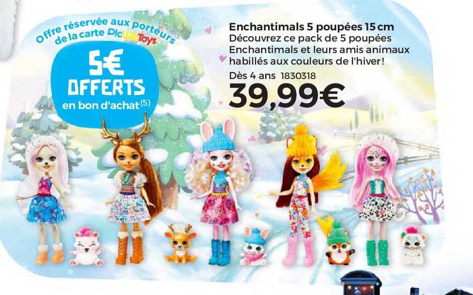 enchantimals 5 poupées 15 cm