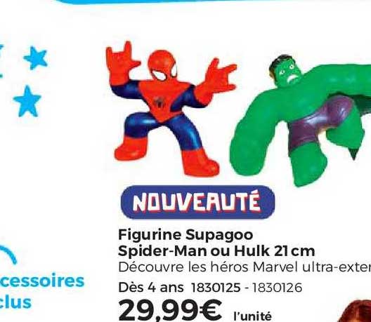 figurine supagoo spider-man ou hulk 21 cm