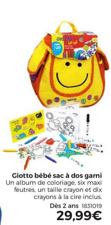 giotto bébé sac à  dos garnis