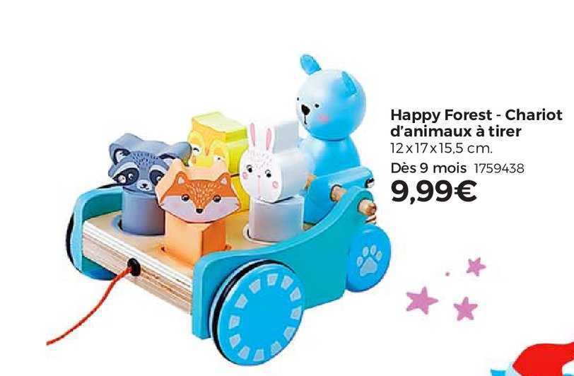 happy forest - chariot d'animaux à tirer