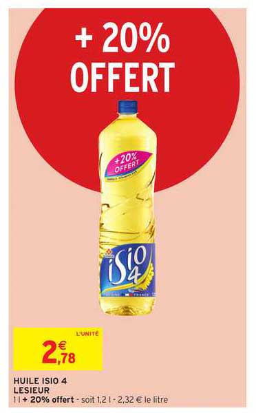 Huile Isio 4 Lesieur + 20% Offert
