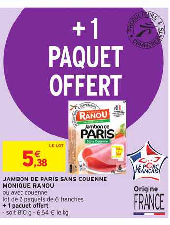 jambon de paris sans couenne monique ranou