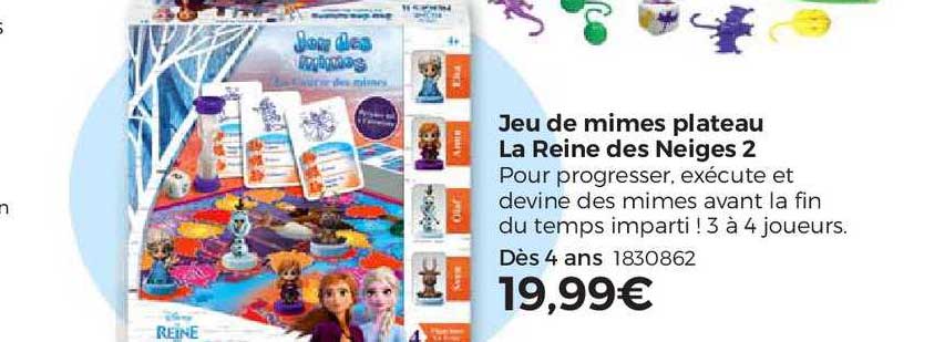 jeu de mimes plateau la reine des neiges 2