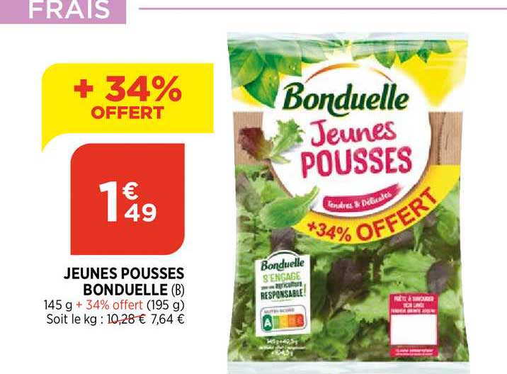 jeunes pousses bonduelle +34% offert
