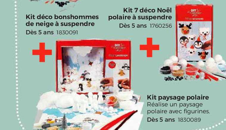 Kit Déco Bonshommes De Neige à Suspendre, Kit 7 Déco Noël Polaire à Suspendre, Kit Paysage Polaire