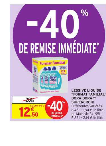 Lessive Liquide "format Familial" -40% Remise Immédiate