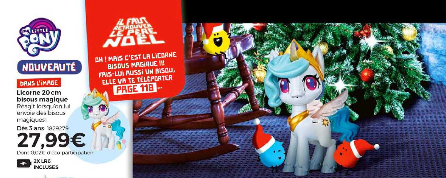 licorne 20 cm bisous magique