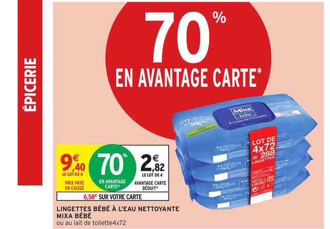 lingettes bébé à l'eau nettoyante mixa bébé