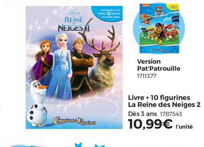 livre + 10 figurines la reine des neiges 2, version pat'patrouille