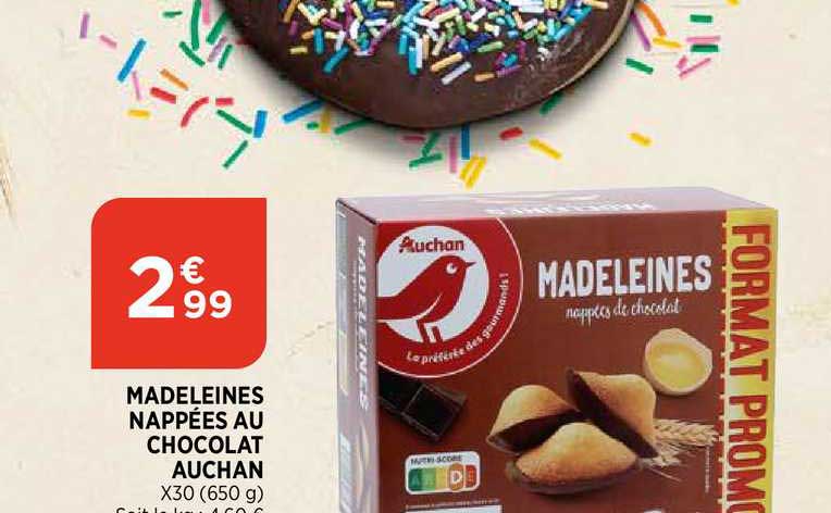 Madeleines Nappées Au Chocolat Auchan