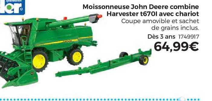 moissonneuse john deere combine harvester t670I avec chariot