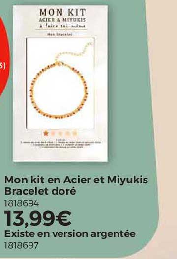 mon kit en acier et miyukis bracelet doré