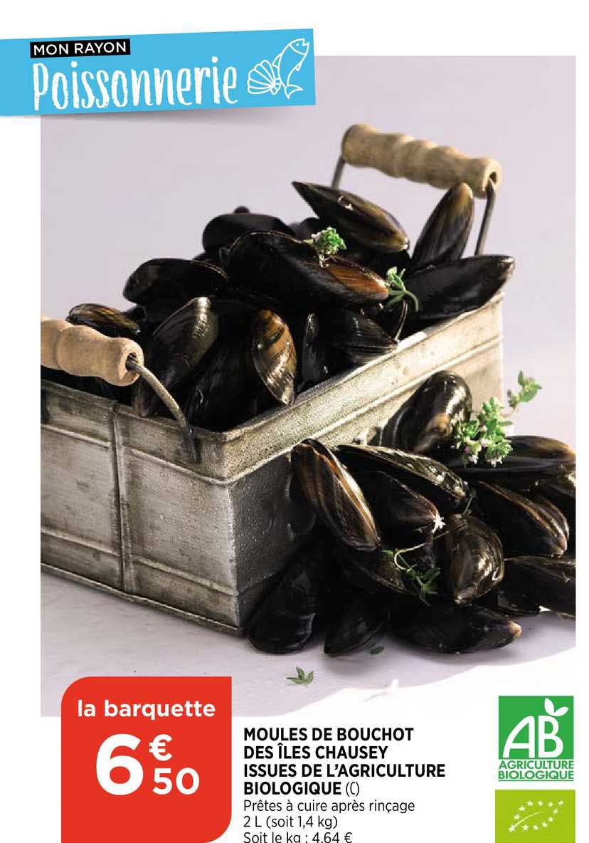 moules de bouchot des îles chausey issues de l'agriculture biologique