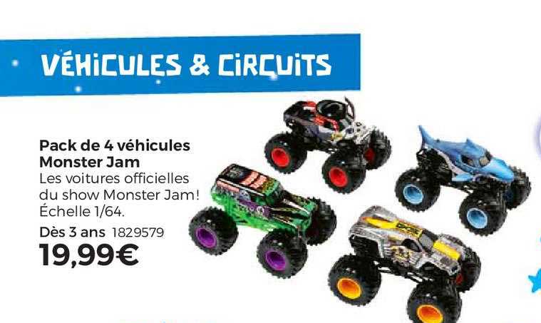 pack de 4 véhicules monster jam