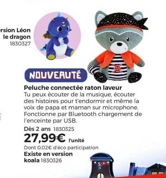 Peluche Connectée Raton Laveur