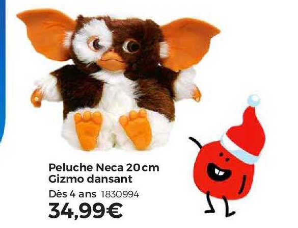 peluche neca 20 cm gizmo dansant