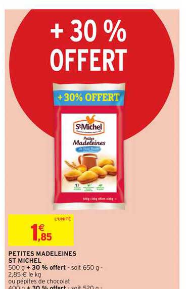 petites madeleines st michel + 30% offert