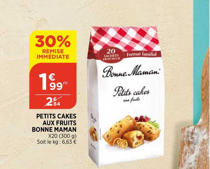 petits cakes aux fruits bonne maman 30% remise immédiate