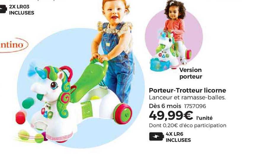 porteur-trotteur licorne, version porteur
