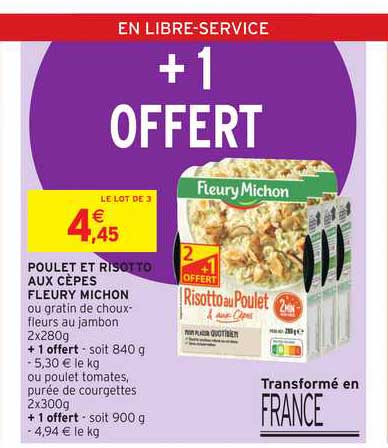 poulet et risotto aux cèpes fleury michon