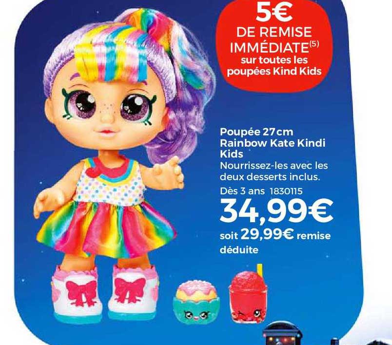 poupée 27 cm rainbow kate kindi kids