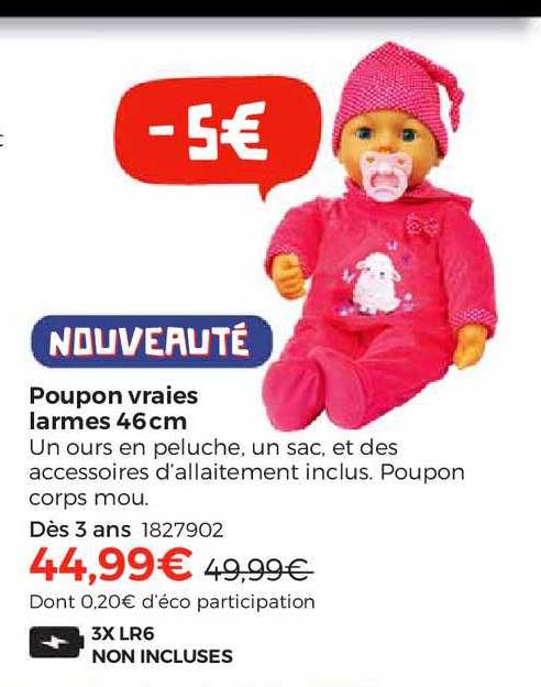 poupon vraies larmes 46 cm