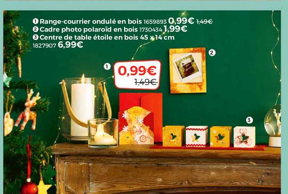 Range-courrier Ondulé En Bois, Cadre Photo Polaroïd En Bois, Centre De Table étoile En Bois