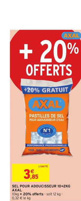 Sel Pour Adoucisseur 10+2kg Axal +20% Offerts