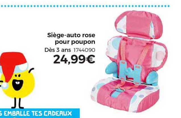 siège-auto rose pour poupon