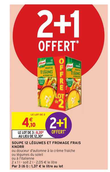 Soupe 12 Légumes Et Fromage Frais Knorr 2+1 Offert