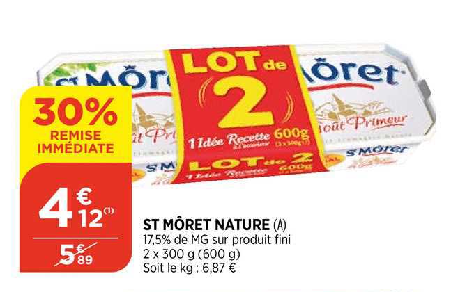 st môret nature 30% remise immédiate