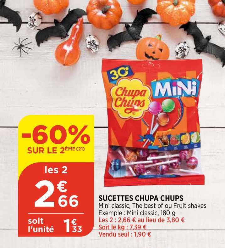 sucettes chupa chups -60% sur le 2ème