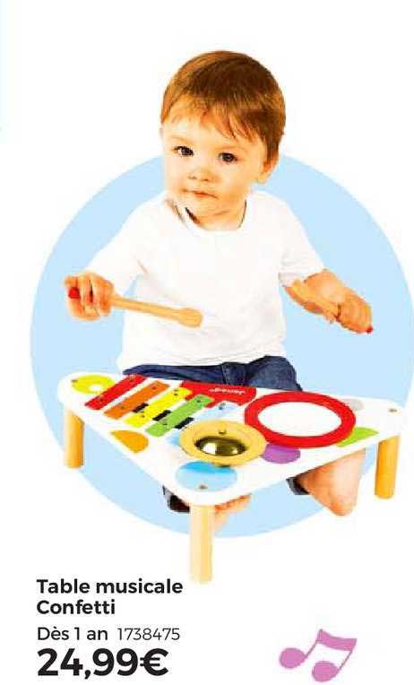 table musicale confetti