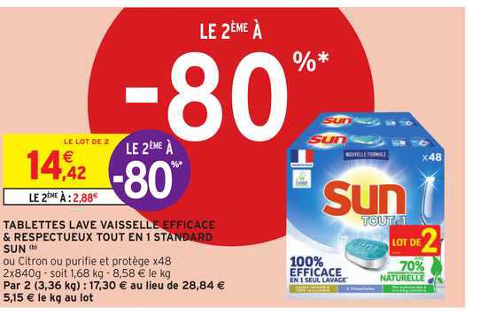tablettes lave vaisselle efficace & respectueux tout en 1 standard sun le 2ème à -80%