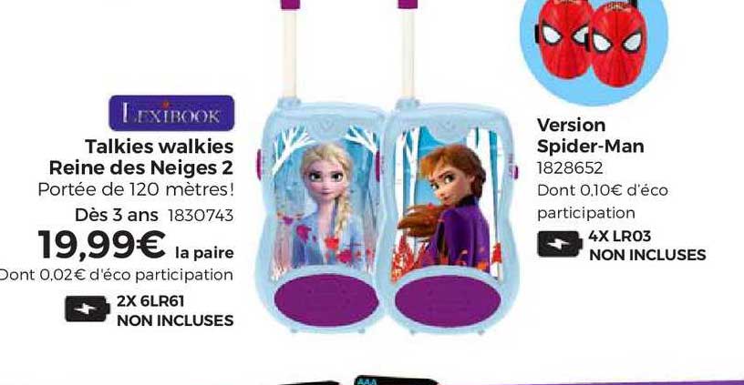 talkies walkies reine des neiges 2, version spider-man