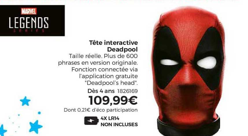 tête interactive deadpool